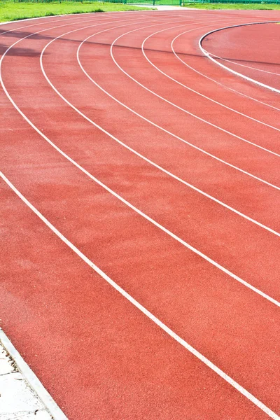 Curve of running track rubber Stock Picture