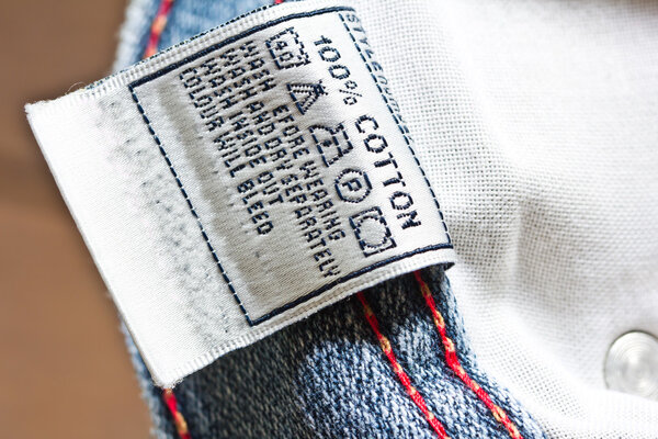 view of the clothing label