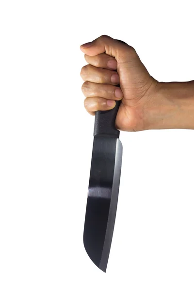 Mão com faca de cozinha — Fotografia de Stock
