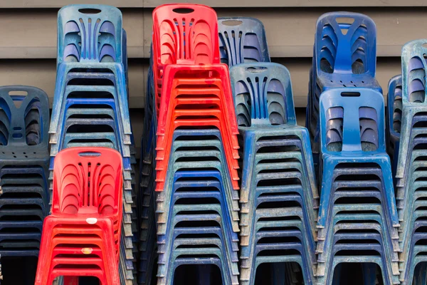 Old plastic chairs — Stock Photo, Image