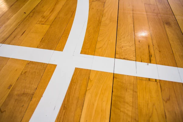 Wooden floor basketball court — Stock Photo, Image