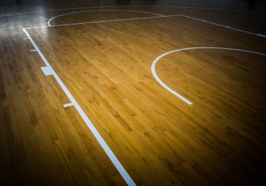ahşap yerde Basketbol Sahası