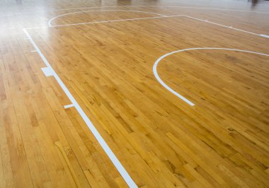 ahşap yerde Basketbol Sahası