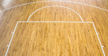 ahşap yerde Basketbol Sahası