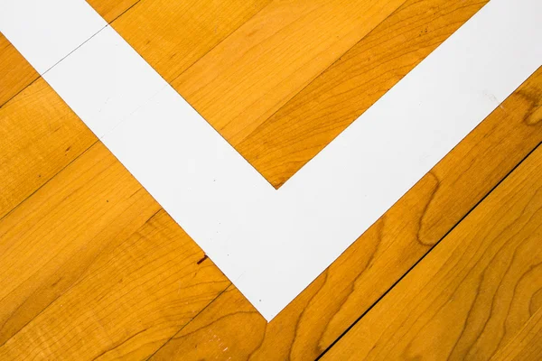 Wooden floor basketball court — Stock Photo, Image