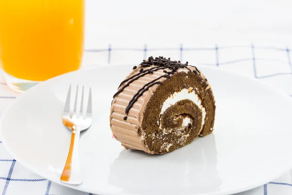 Rollo de pastel de chocolate — Foto de Stock