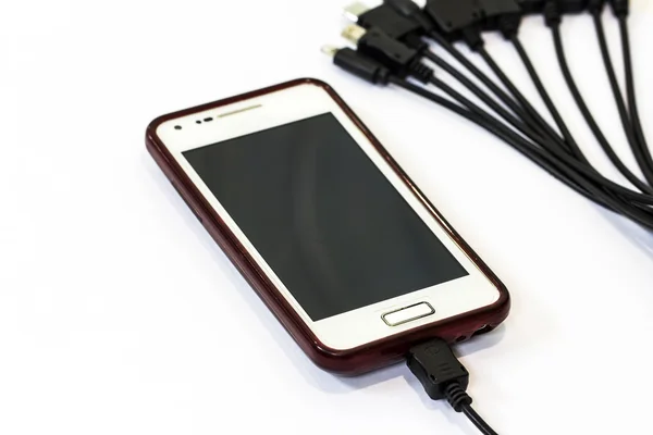 Charging mobile phone — Stock Photo, Image