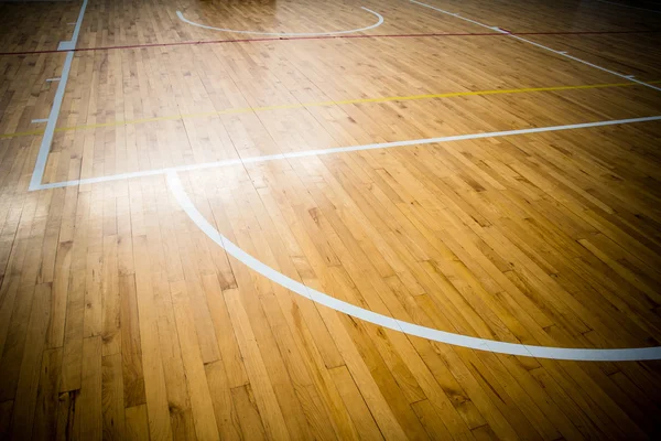 Terrain de basket plancher en bois — Photo