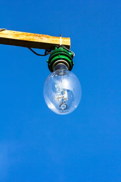 Street lamp in front of blue sky background — Stock Photo, Image