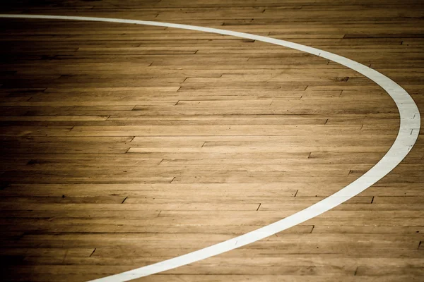 Wooden floor basketball court — Stock Photo, Image