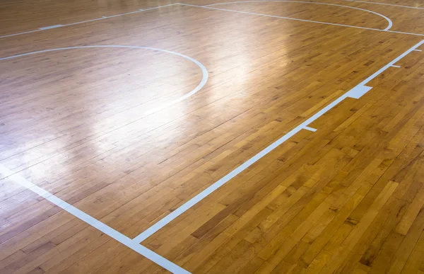 Terrain de basket en bois avec effet de lumière — Photo