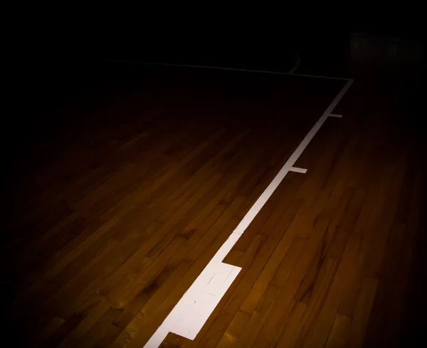 Wooden floor basketball court with light effect — Stock Photo, Image
