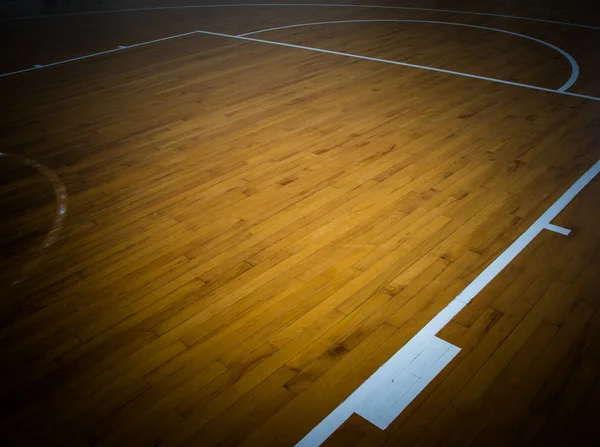Wooden floor basketball — Stock Photo, Image