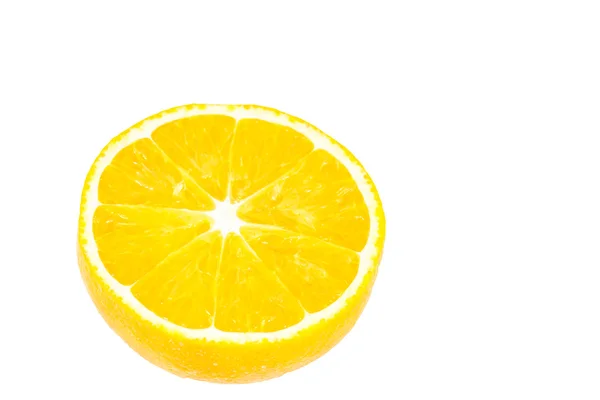 Half orange fruit on white background — Stock Photo, Image