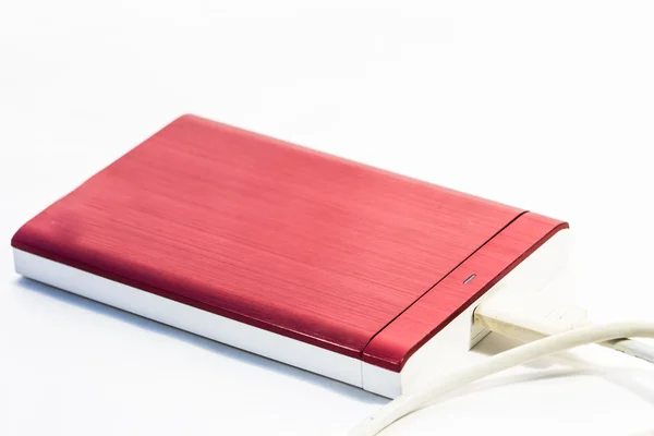 Red external hard drive — Stock Photo, Image