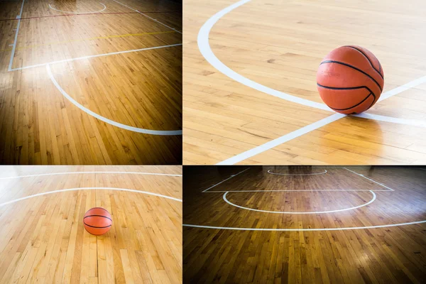 Basketbal v tělocvičně — Stock fotografie