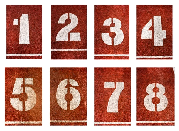 Number on running track — Stock Photo, Image