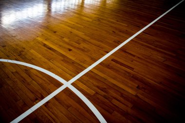 ahşap yerde Basketbol Sahası