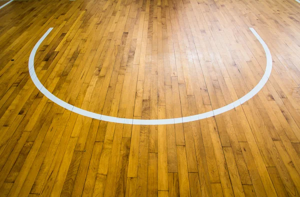 Wooden floor basketball court — Stock Photo, Image