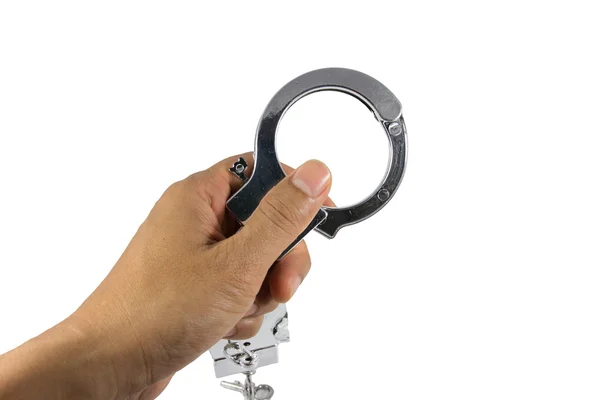 Handcuffs isolated on white — Stock Photo, Image