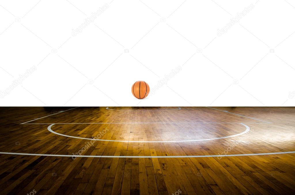 Basketball court with ball
