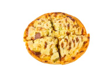 beyaz izole lezzetli pizza 