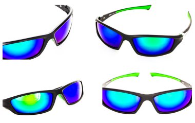 Beyaz arkaplanda izole edilmiş güneş gözlükleri 