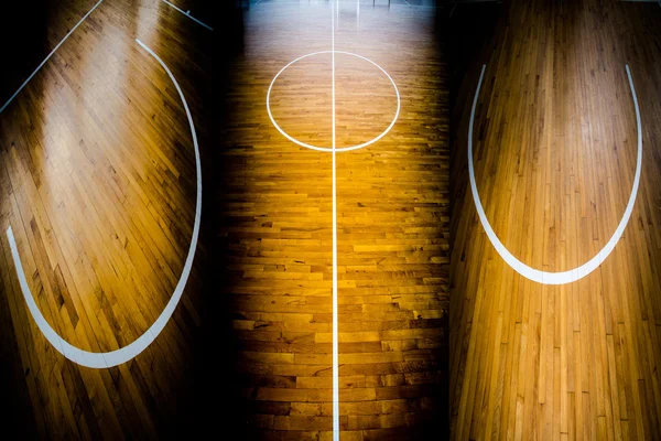 Pavimento in legno campo da basket — Foto Stock