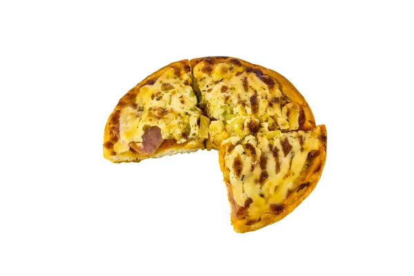 Leckere Pizza isoliert auf weiß — Stockfoto