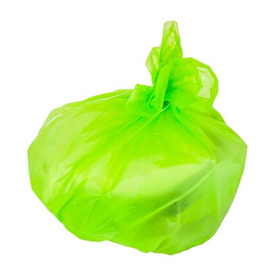 Beyaz bir arka plan üzerinde çöp torbaları 