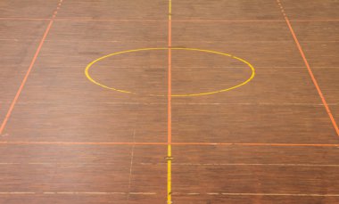 ahşap yerde Basketbol Sahası