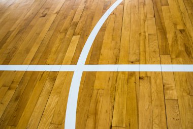 ahşap yerde Basketbol Sahası