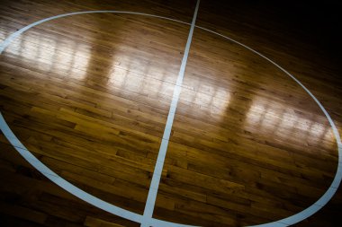ahşap yerde Basketbol Sahası