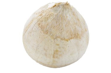 Beyaz arkaplanda izole edilmiş taze hindistan cevizi