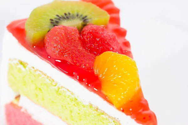 Delicious slice of cake on the plate — Stock Photo, Image