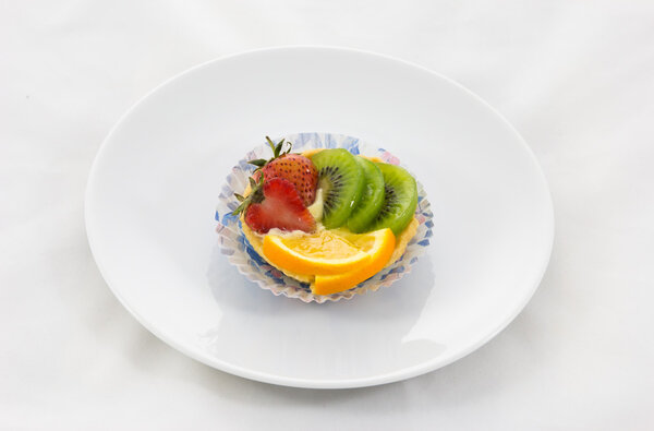 Fruit tart on a plate