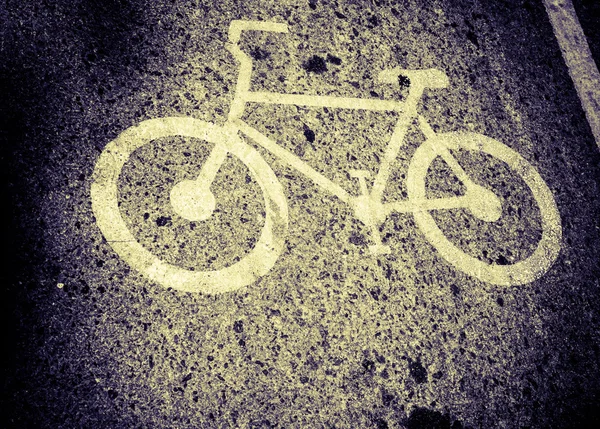 Винтажный стиль дорожного знака велосипеда — стоковое фото