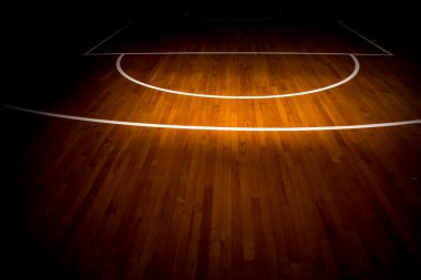 ahşap yerde Basketbol Sahası