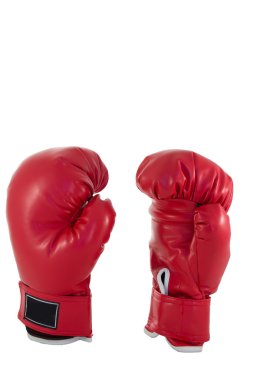 Beyaz arka plan üzerinde izole kırmızı Boks eldiveni