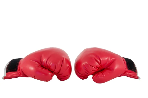 Guanto da boxe rosso isolato su sfondo bianco — Foto Stock