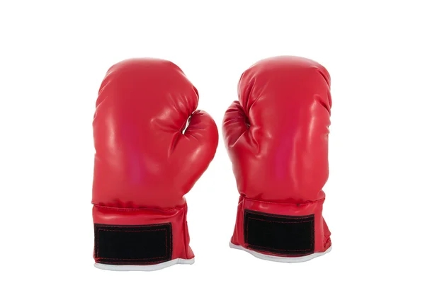 Червона боксерська рукавичка ізольована на білому тлі — стокове фото