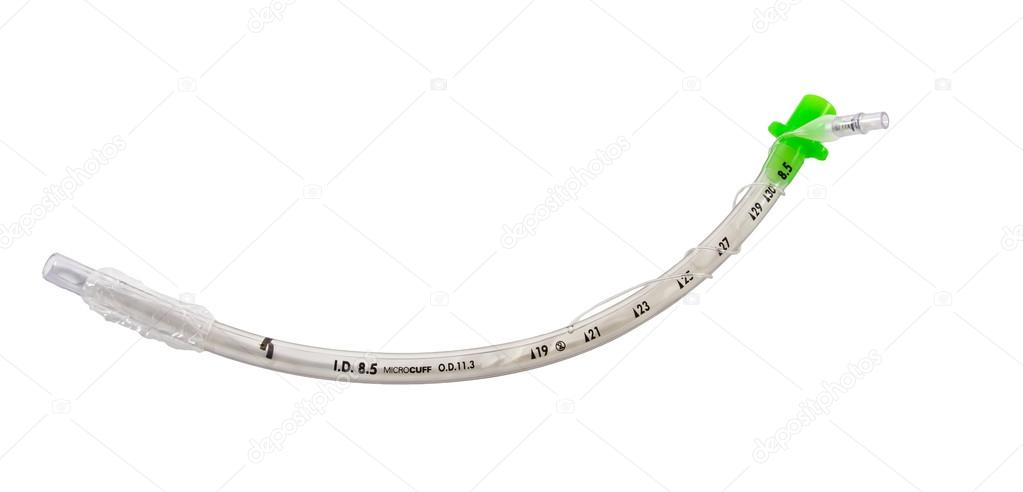 uncuffed endotracheal tube isolated on white background