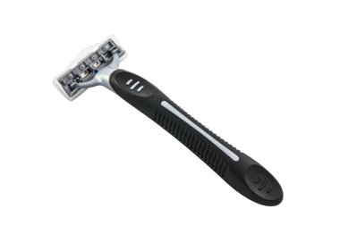 Beyaz arkaplanda traş bıçağı izole edilmiş.