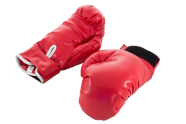 Luva de boxe vermelho isolado no fundo branco — Fotografia de Stock