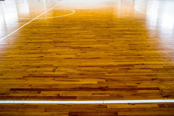 Wooden floor basketball court — Stock Photo, Image