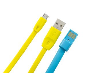  Beyaz arka plan üzerinde izole Usb tel