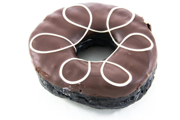 흰 바탕에 초콜릿 도넛 — 스톡 사진