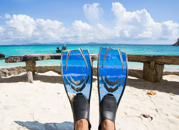 Flossen oder Flossen auf dem Meer — Stockfoto