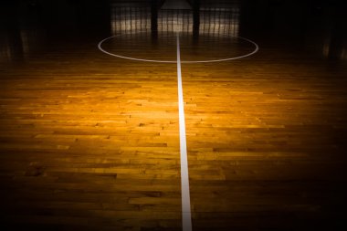 ahşap yerde Basketbol Sahası