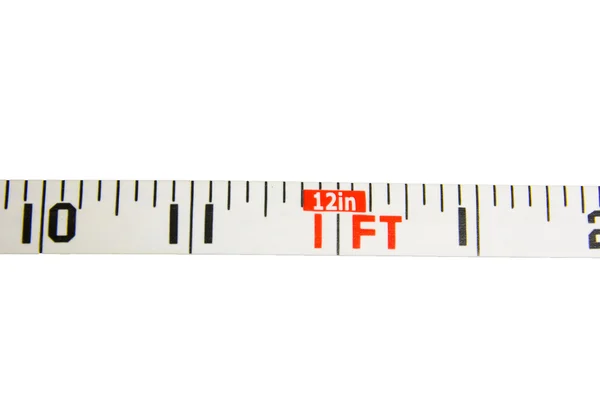 白い背景に隔離された測定テープ — ストック写真
